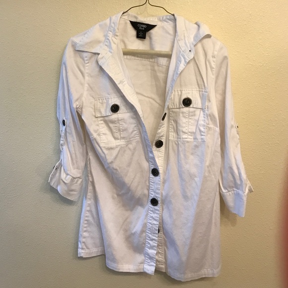 Cute white Como Black blouse small