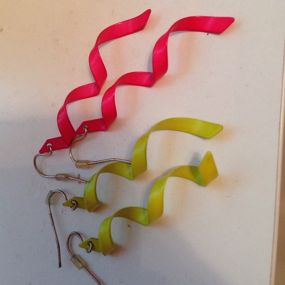 2 for 1 neon spiral earrings