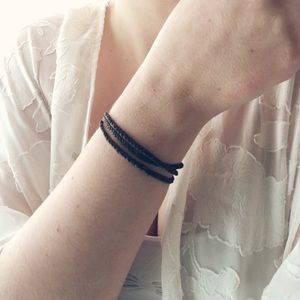 Braided Leather Cord Wrap Bracelet