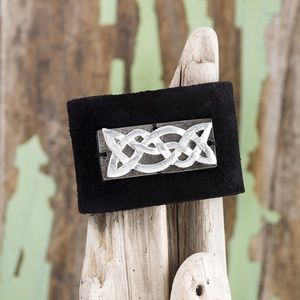 Leather celtic knot cuff bracelet