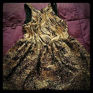 Guess Black and Gold Sequin Dress