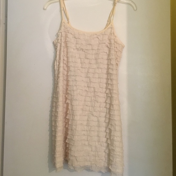 Stunning Free People Ivory & Gold shimmer dress