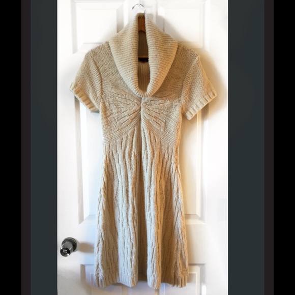 BCBGMAXAZRIA Cream Knit Sweater Dress