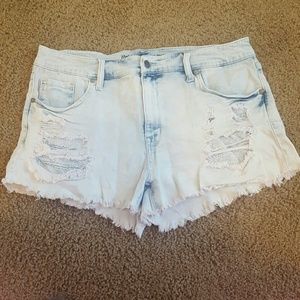 White Wash Jean Shorts
