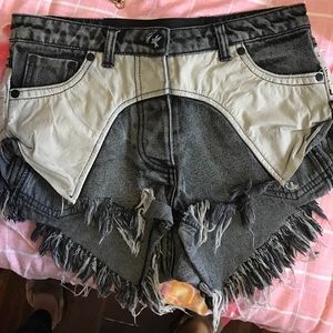 Leather and Denim one teaspoon shorts