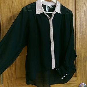 Black sheer high to low top.