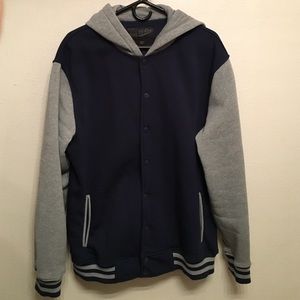2X Men's Ring of Fire Letterman Jacket w/ Hood