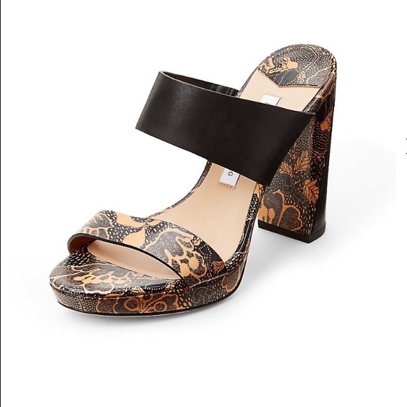DVF Printed Slide Leather Sandal Platforms - Picture 2 of 6
