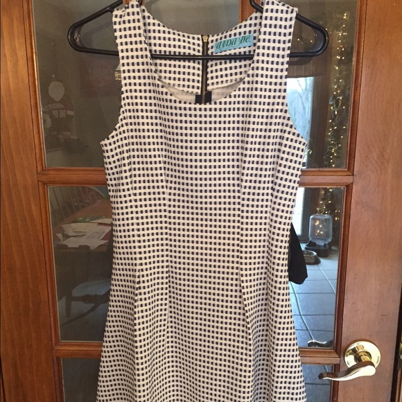 Blue and white checkered dress