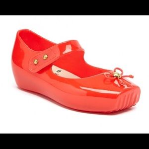 LITTLE GIRLS RED BOW MARY JANE CASUAL SHOES