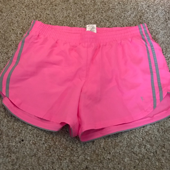 Women's pink/grey running shorts, size medium