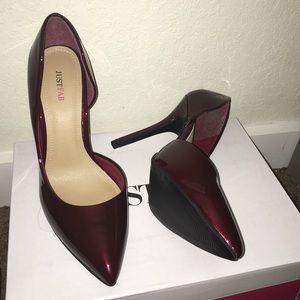 Maroon heels.