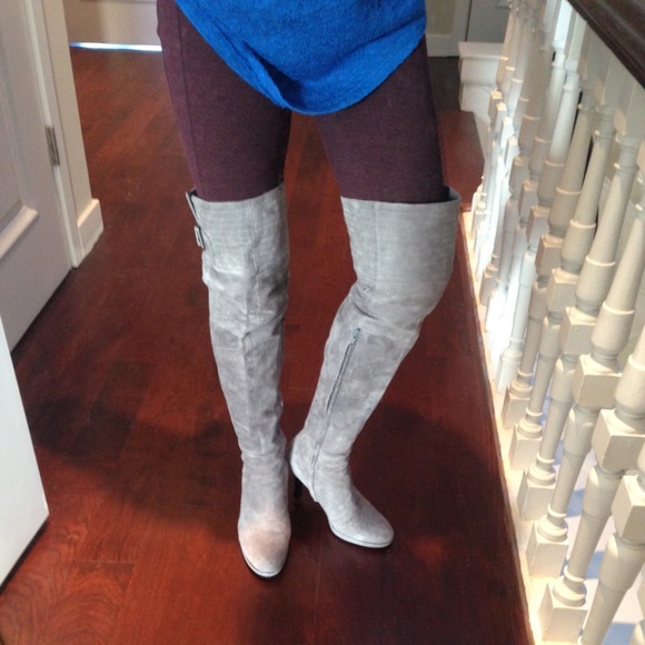 Suede thigh-high boots - Picture 1 of 4