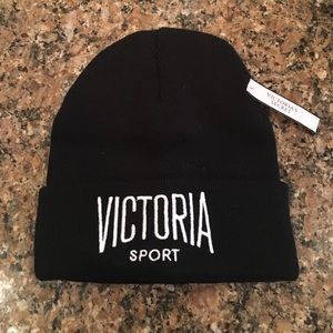 NEW Victoria's Secret black beanie/toboggan