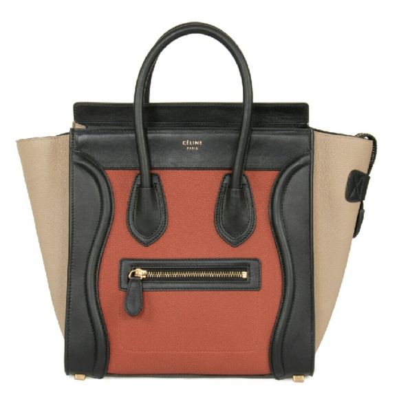 Celine Micro Luggage Leather Bag | Tri-Color Black - Picture 1 of 4