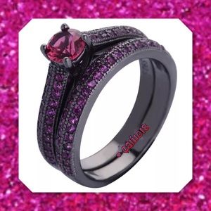 JUST IN🆕Sz 4 2pc Black Gold Filled Wedding Set