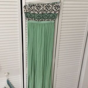 Green tribal maxi dress