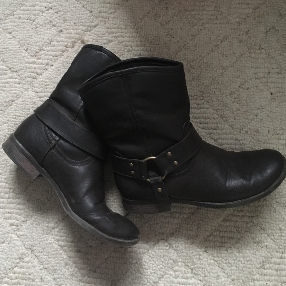 Brown biker boots