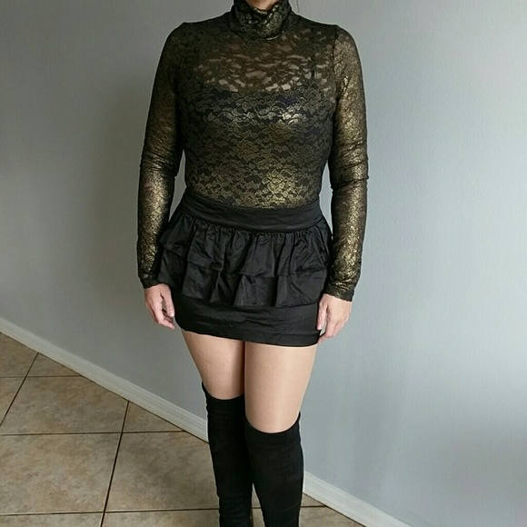 MODA International sheer turtleneck with skirt