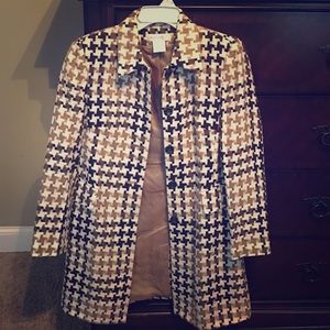 Brown & white houndstooth Worthington coat