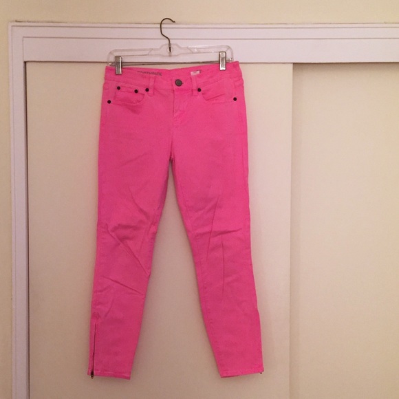 JCrew Hot pink Toothpick ankle jeans