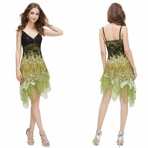 Green Ornate Floral Dress
