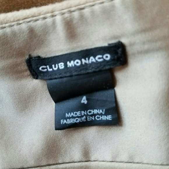 Club Monaco Snap Front Camel Wool Mini Skirt - Picture 4 of 4