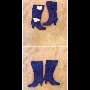 Royal blue suede boots NWT💜💜💙💙