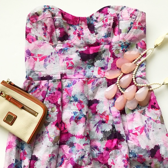 ASOS Floral Strapless Dress
