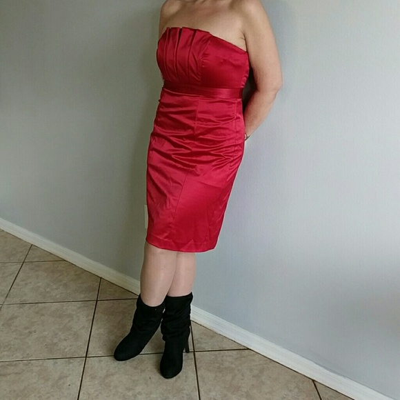 The Limited  red strapless cocktail dress