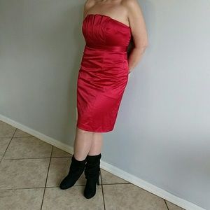 The Limited  red strapless cocktail dress