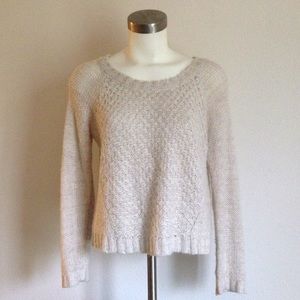 Cream Knit Shimmer Sweater