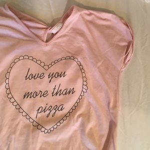 "love you more than pizza" tee