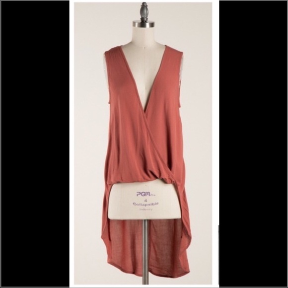 Rust hi lo tunic