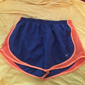 Blue and Orange Nike Dri-Fit Shorts