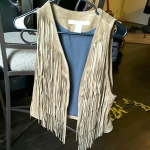 Full leather fringe vest