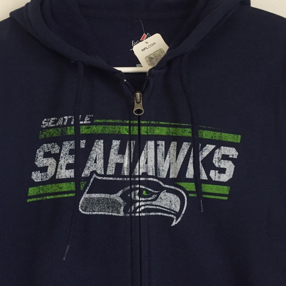 BRAND NEW Majestic Seattle Seahawks hoodie fullzip - Picture 2 of 3
