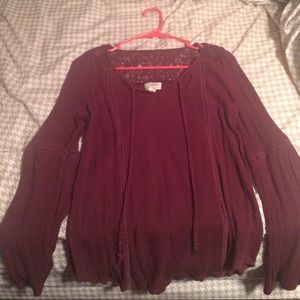 Maroon Bell Arm Blouse