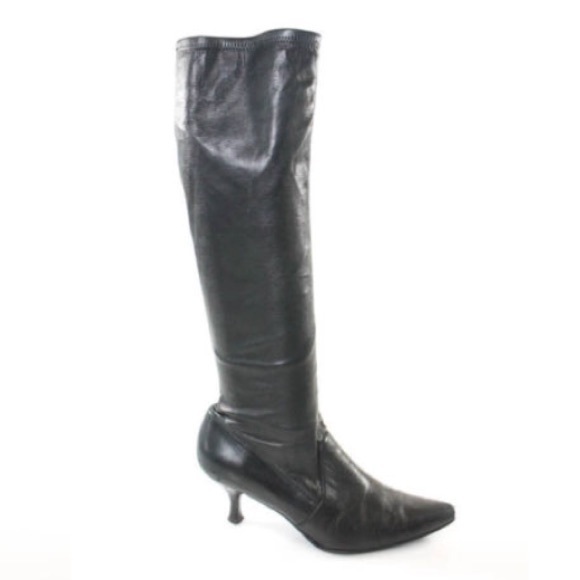 sws Shoes - SWS BLACK STRETCHY LEATHER MID CALF LENGTH SZ 8 sws Shoes - SWS BLACK STRETCHY LEATHER MID CALF LENGTH SZ 8