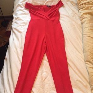 Missguided red jumpsuit! Size 10! Brand new!