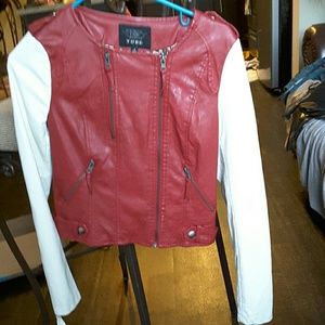 red and white jacket