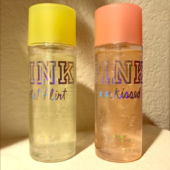 Brand new pink glitter body spray