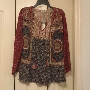 NWT  Kyla Seo LongSleeve PrintedTunic