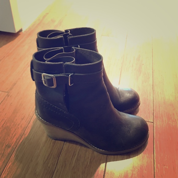 Dark Brown See by Chloe wedge boots