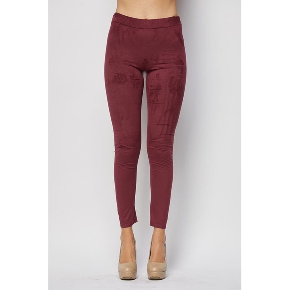 LAST ONE!! Plum Suede Leggings - Picture 2 of 3