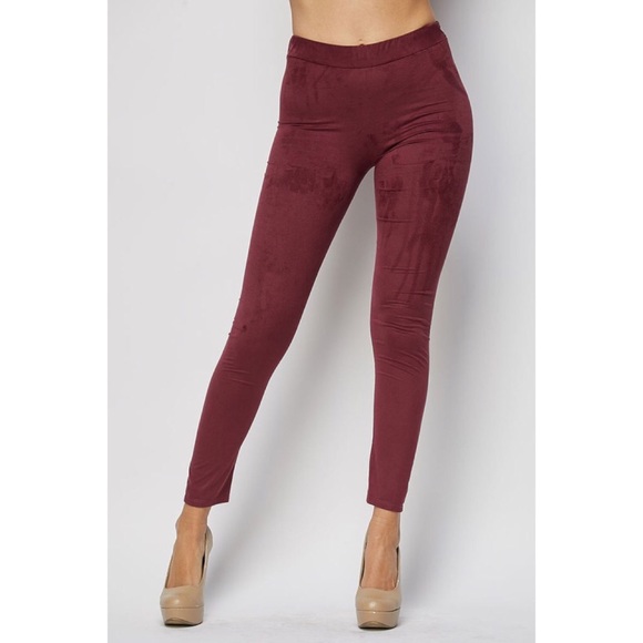 LAST ONE!! Plum Suede Leggings - Picture 3 of 3