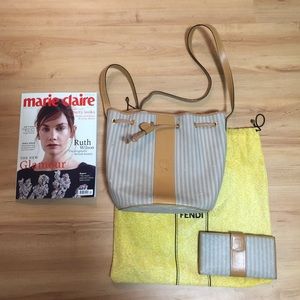 Vintage Matching Fendi Bucket Bag and Wallet