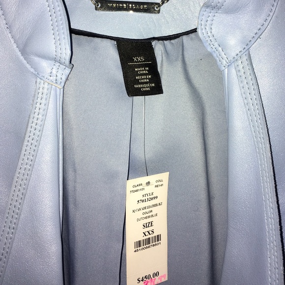 WHBM Blue Leather Jacket - Picture 3 of 4