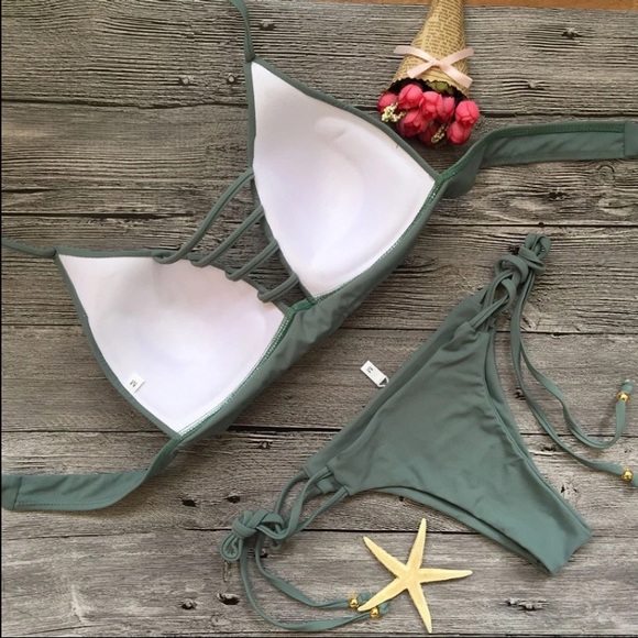 RESTOCKED! Olive Bikini - Picture 2 of 4