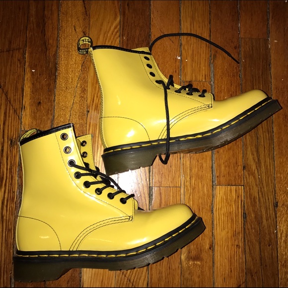 Yellow Patent Leatger Dr Martens